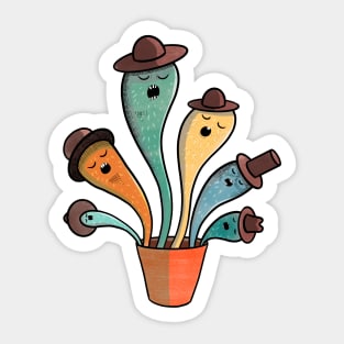 Singing Cacti Illustration Sticker